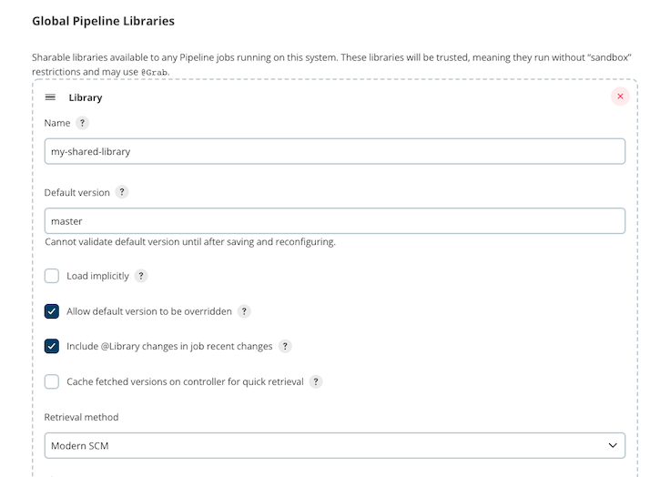 Configuring a Global Pipeline Library